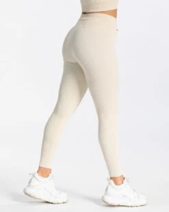 Ribbed Leggings "Ivory" -Teveo Geschaft ribbed leggings ivory 943597