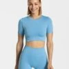 Sensation Sport Crop Top Damen in Babyblau - Elastisch & Formend 2 Sensation Sport Crop Top Damen in Babyblau - Elastisch & Formend -Teveo Geschaft sensation crop top babyblau 960882