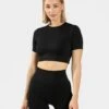 Sensation Crop Top Schwarz - Klassisches Damen Sport-Top 1 Sensation Crop Top Schwarz - Klassisches Damen Sport-Top -Teveo Geschaft sensation crop top schwarz 484766