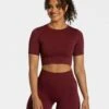 Sensation Crop Top "Weinrot" 2 Sensation Crop Top "Weinrot" -Teveo Geschaft sensation crop top weinrot 801244