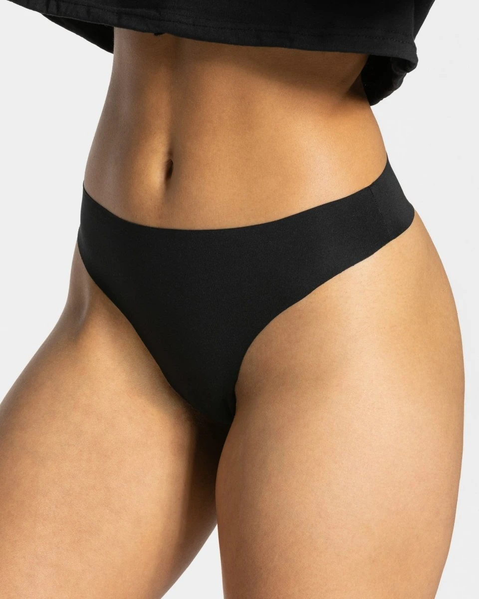 TEVEO Seamless Tanga (2er Pack) in Schwarz - Highwaist & Unsichtbar 3 TEVEO Seamless Tanga (2er Pack) in Schwarz - Highwaist & Unsichtbar