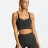 Damen Sport BH mit Scrunch Effekt & Push-up - Dunkelgrau Fitness Top