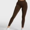 Timeless Scrunch Leggings "Dunkelbraun" -Teveo Geschaft timeless scrunch leggings dunkelbraun 346381