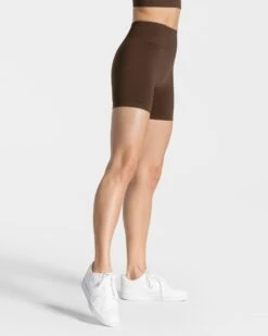 Scrunch Shorts Damen Dunkelbraun | Timeless Fitness Short High Waist
