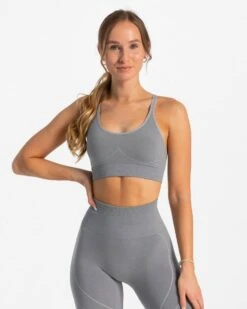 True Seamless Sport BH Stahlblau mit Push-Up Effekt