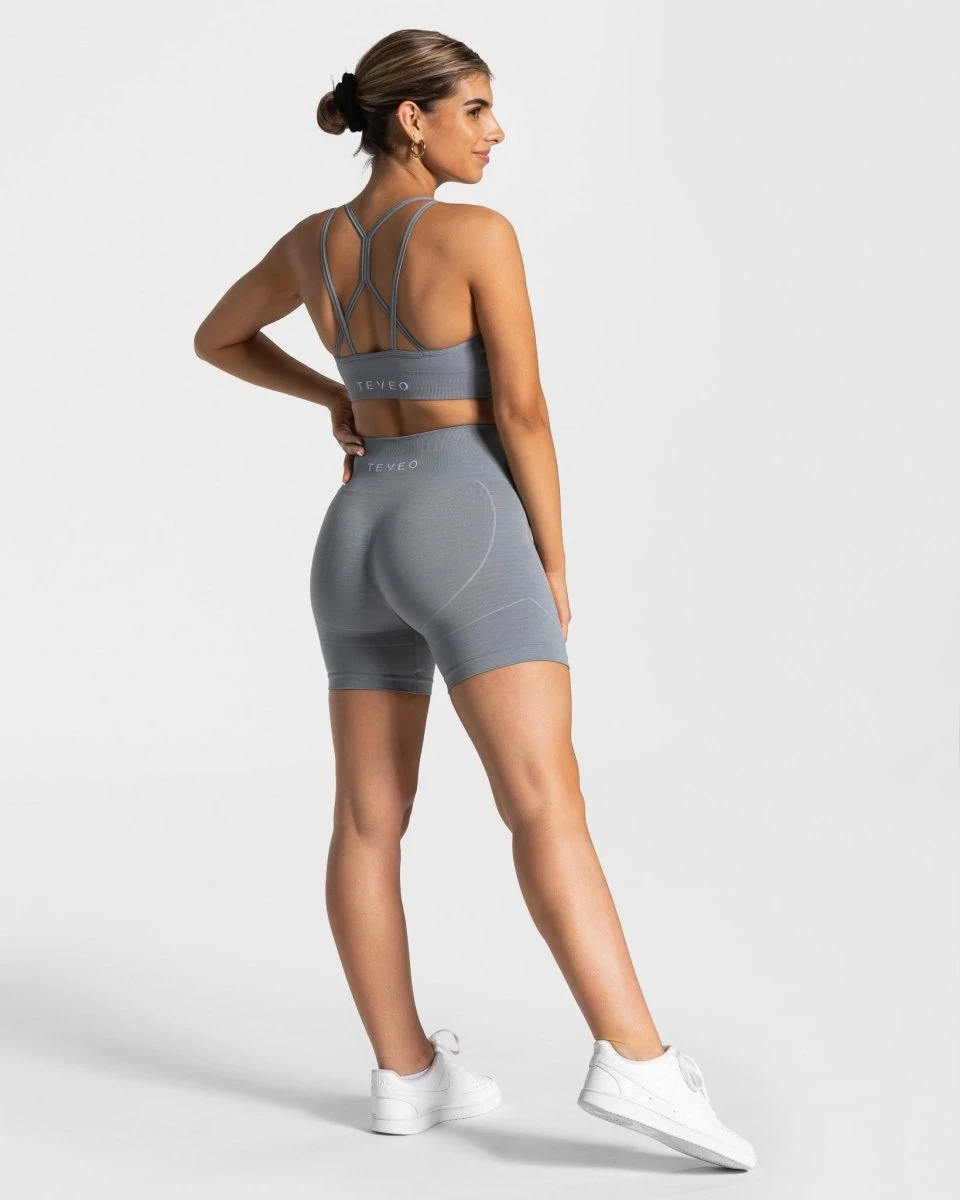 Seamless Sport-Shorts für Damen mit Push-Up Effekt in Stahlblau 7 Seamless Sport-Shorts für Damen mit Push-Up Effekt in Stahlblau – Bild 5